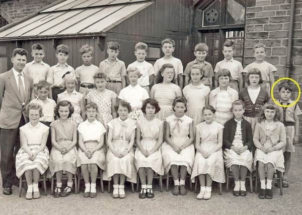 J3A and J4 classes from St Mary's in 1959. I am on the right, ringed, with Mr Dore on the left.