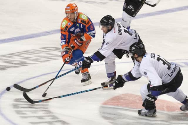 Jonathan Phillips finds himself under pressure against Braehead. Picture: Dean Atkins
