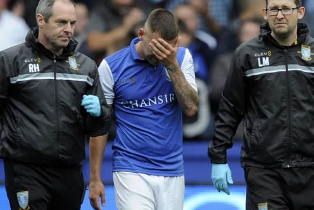 Jack Hunt was forced off injured in Sunday's win for Sheffield Wednesday against Leeds United