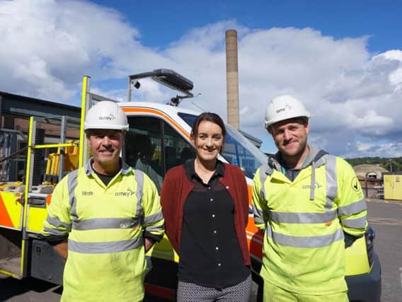 Chris Coldwell and Darren Goodson of the Streets Ahead incident support unit with operations manager Linsey Connelly.
