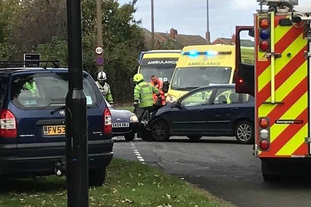 Emergency services at the scene. Picture: Charlie Ward