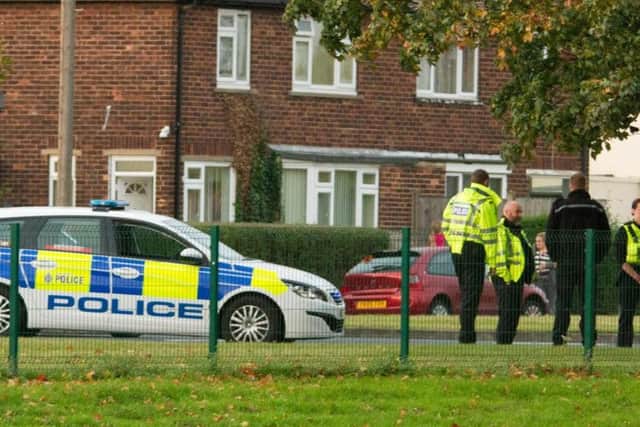 Police at the scene of the accident. Photo: Charlie Ward