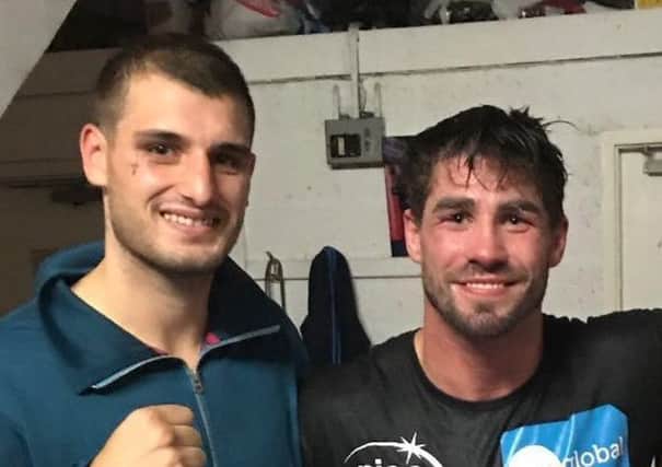 Liam Cameron and sparring partner Jamie Cox
