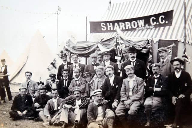 Picture of Sharrow Cycling Club members on a trip to Scarborough taken in the 1890s