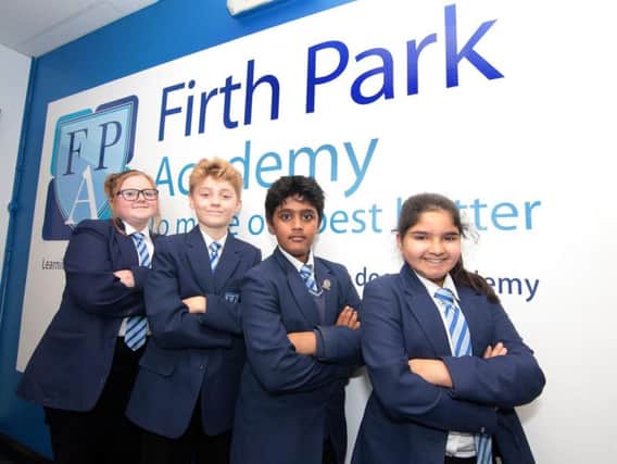 Firth Park Academy pupils Abdul Rehman, George Guy, Nimra Ali and Olivia Gray
