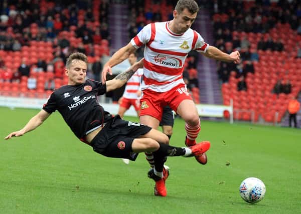 Harry Toffolo in action against Walsall.