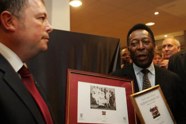 Pele was made an honorary Sheffield FC member.