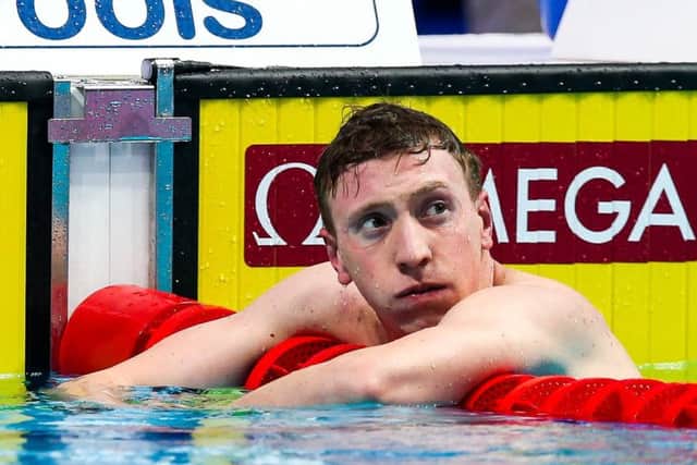 Max Litchfield   finishes fourth th just outside the medals in the  400m individual medley in the World Championships in Budapest earlier this year. Photo: SWpix.com
