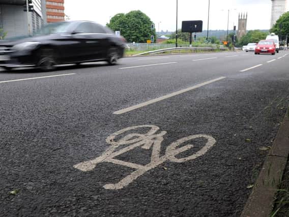 A cycle lane in Sheffield. Picture: Andrew Roe