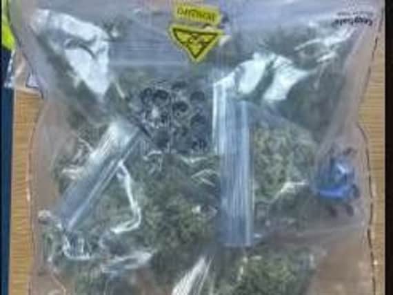The male was found with in excess of 18 bags of the Class B drug, cannabis.