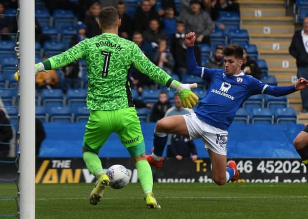 Picture Andrew Roe/AHPIX LTD, Football, EFL Sky Bet League Two, Chesterfield Town v Carlisle United, Proact Stadium, 28/10/17, K.O 3pm

Chesterfield's Joe Rowley narrowly misses a chance

Andrew Roe>>>>>>>07826527594