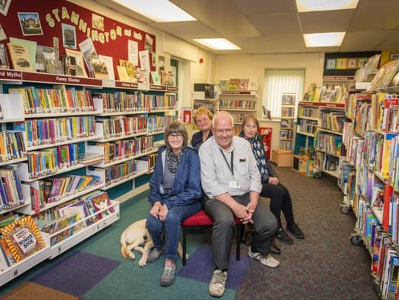 Mel Smart, Jenny van Tinteren, Bob Mynors and Carole Allen inside Stannington Library. Picture: Marisa Cashill