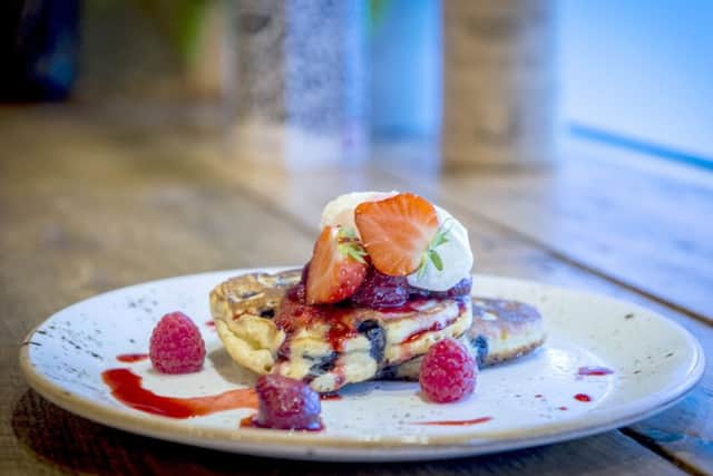 Bottle and Thyme food review for Sheffield Star - Breakfast Pancakes with mixed berries, greek yoghurt and local Derbyshire Honey