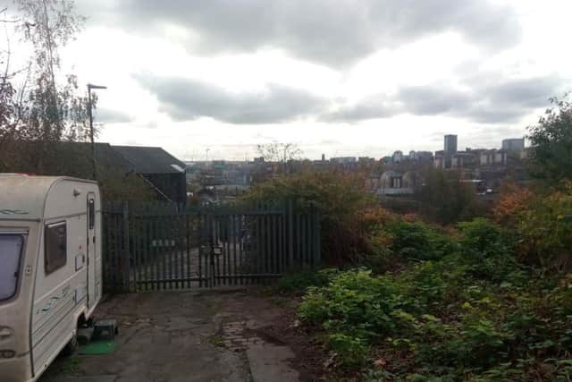 The view over Sheffield city centre from the travellers site