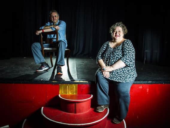 Kevin Jackson and Viv Mager on stage at the Lantern Theatre. Picture: Dean Atkins