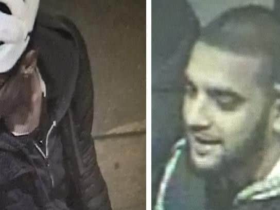 CCTV of masked men.