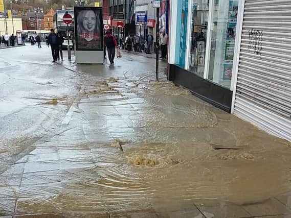 The flooding in Castlegate. Photo: Douglas Johnson
