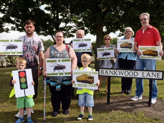 Rossington residents protesting earlier this year on Bankwood Lane over lorries and a fly infestation