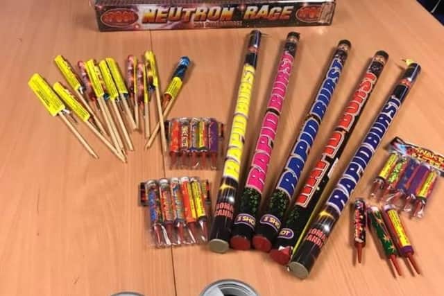 Fireworks confiscated by police.