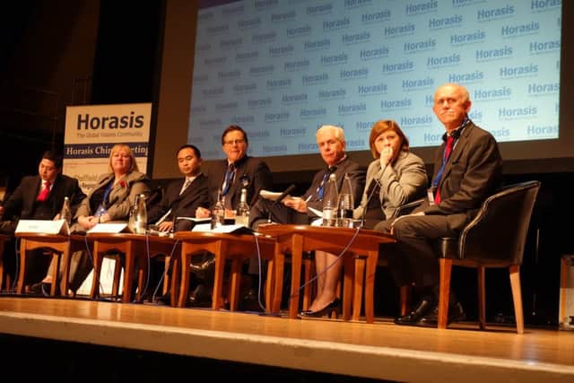 Pyronix founder Julie Kenny, second left, at the Investing in the UK debate at the Irwin Mitchell Oval Hall.