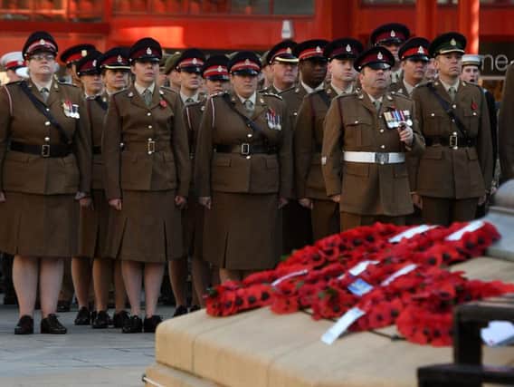 Remembrance Day service in Barker's Pool, Sheffield. Pictures: Andrew Roe