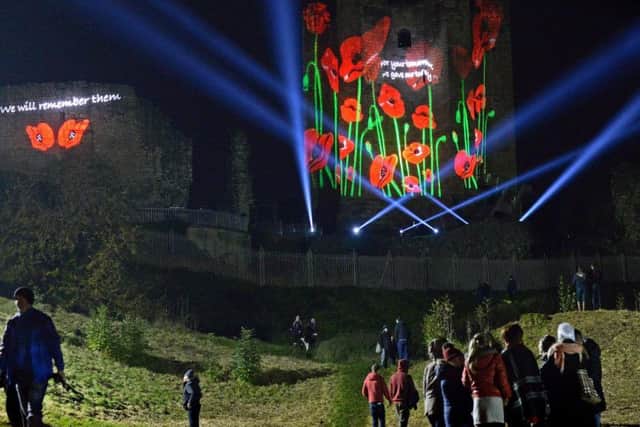 The castle is being lit up with poppies over three nights as an act of remembrance (photo: Marie Caley)