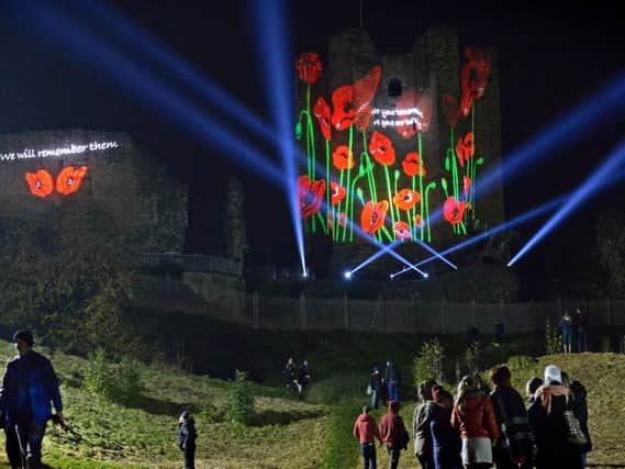 The castle is being lit up with poppies over three nights as an act of remembrance (photo: Marie Caley)