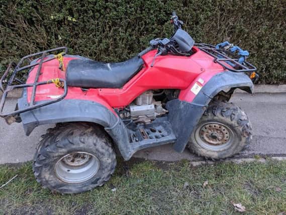 Police officers seized a quad bike in Sheffield