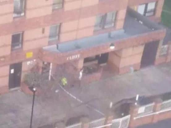 Police at the scene.