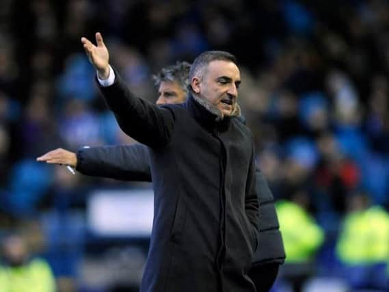 A frustrated Carlos Carvalhal on the sidelines at Hillsborough as Sheffield Wednesday draw 0-0 with Bristol City