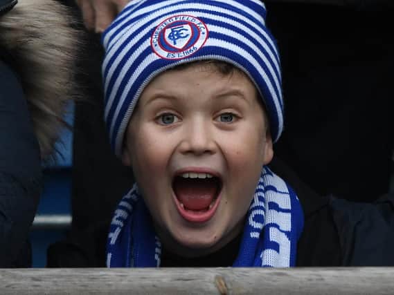 A Chesterfield fan before the 1-0 win over Exeter City.