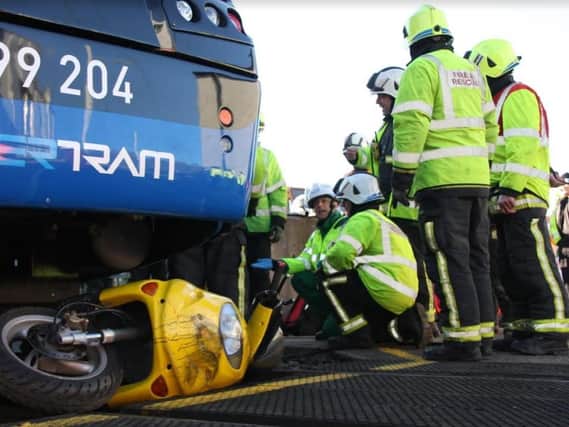 Firefighters took part in an emergency exercise involving a mock crash
