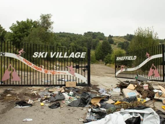 Fly-tipping at the gates to the old Ski Village