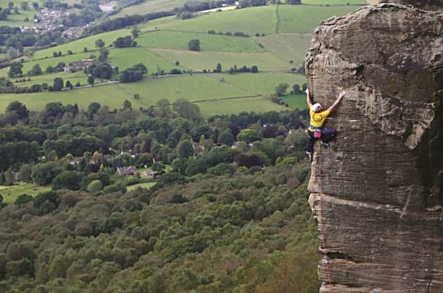 James Pearson returns to The End of the Affair at Curbar Edge in the Peak District. Picture: David Simmonite