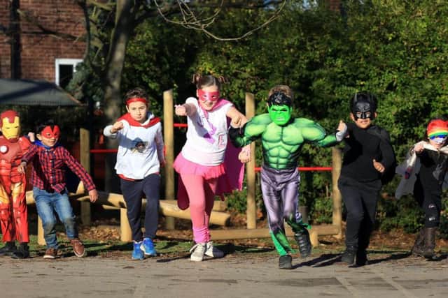 Superhero day at Ballifield Primary School, in Sheffield