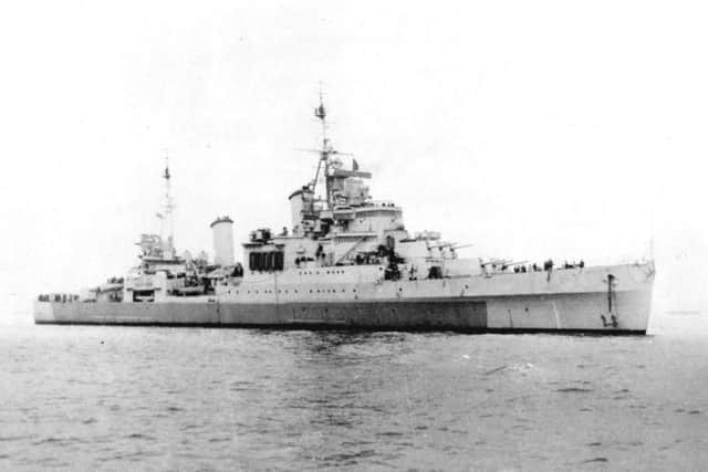 The first HMS Sheffield, which picked up 12 battle honours during the Second World War