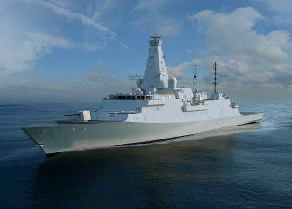 One of the new frigates being built for the Royal Navy