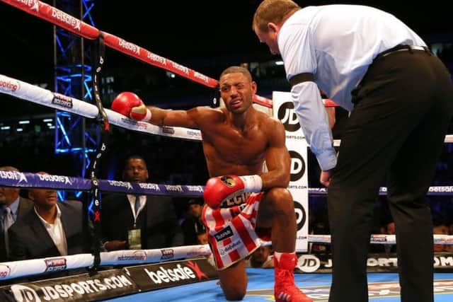 Wincing in pain, Kell Brook bows out against Errol Spence Jr