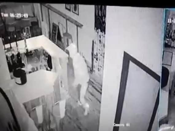 CCTV of a burglary at Bar Stewards