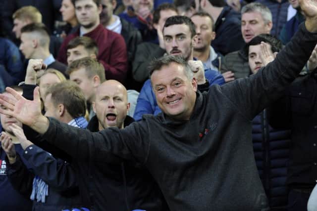 Owls fans cheering on the team at Aston Villa earlier this month