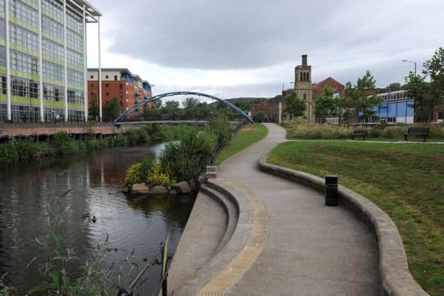 This pocket park beside the River Don near Wicker is part of the city's new flood defences which have already been built