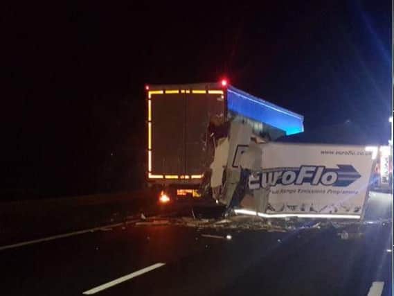 A number of lorries were involved in a collision on the M1 this morning