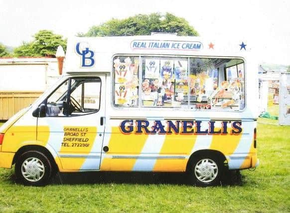The ice cream van which attended the funeral