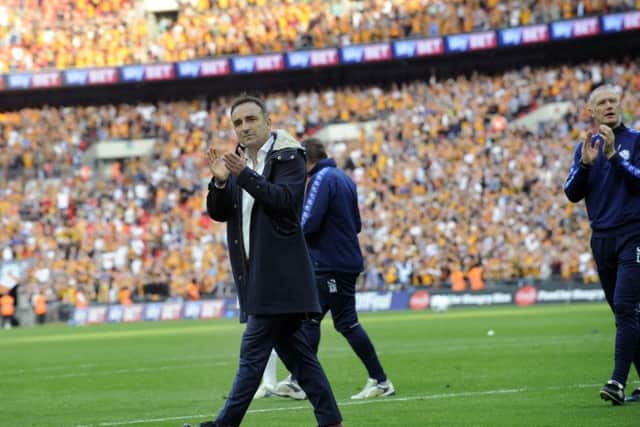 Flashback: Carlos Carvalhal claps the Owls fans after their Championship Play-Off Final loss to Hull City