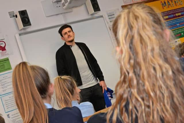 Maguire, pictured during a question and answer section with year five and six children. Picture: Marie Caley/The Star