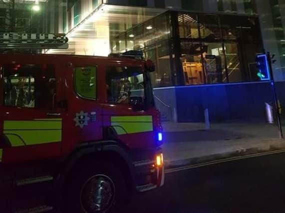 Firefighters outside The Light Cinema in Sheffield tonight (photo: Matt McLennan)