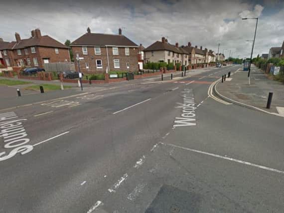 A motorcyclist was injured in a collision at the junction of Wordsworth Avenue and Southey Hill