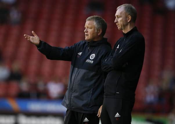 Chris Wilder (left) says attack is the best form of defence: Simon Bellis/Sportimage