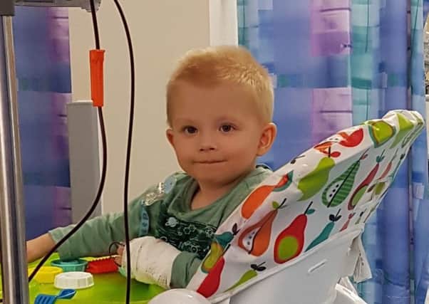 Two-year-old Henry Alderson has a rare condition and needs regular blood transfusions
