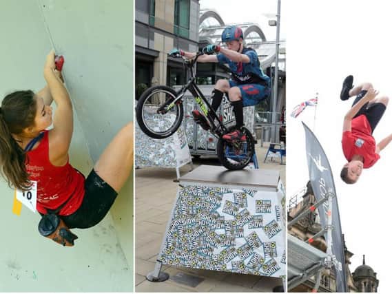 Action from the Cliffhanger festival in Sheffield city centre
